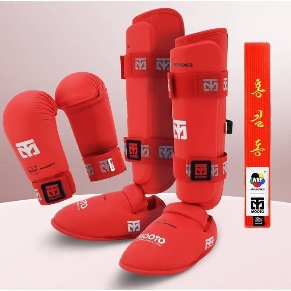 Karate Eldiven & Ayak Kaval Koruyucu & Kuşak Set